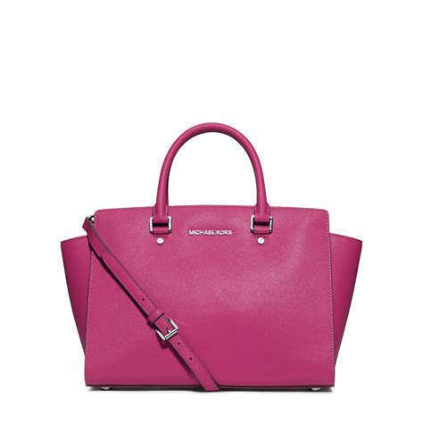 michael kors pink bag selma|Michael Kors selma satchel.